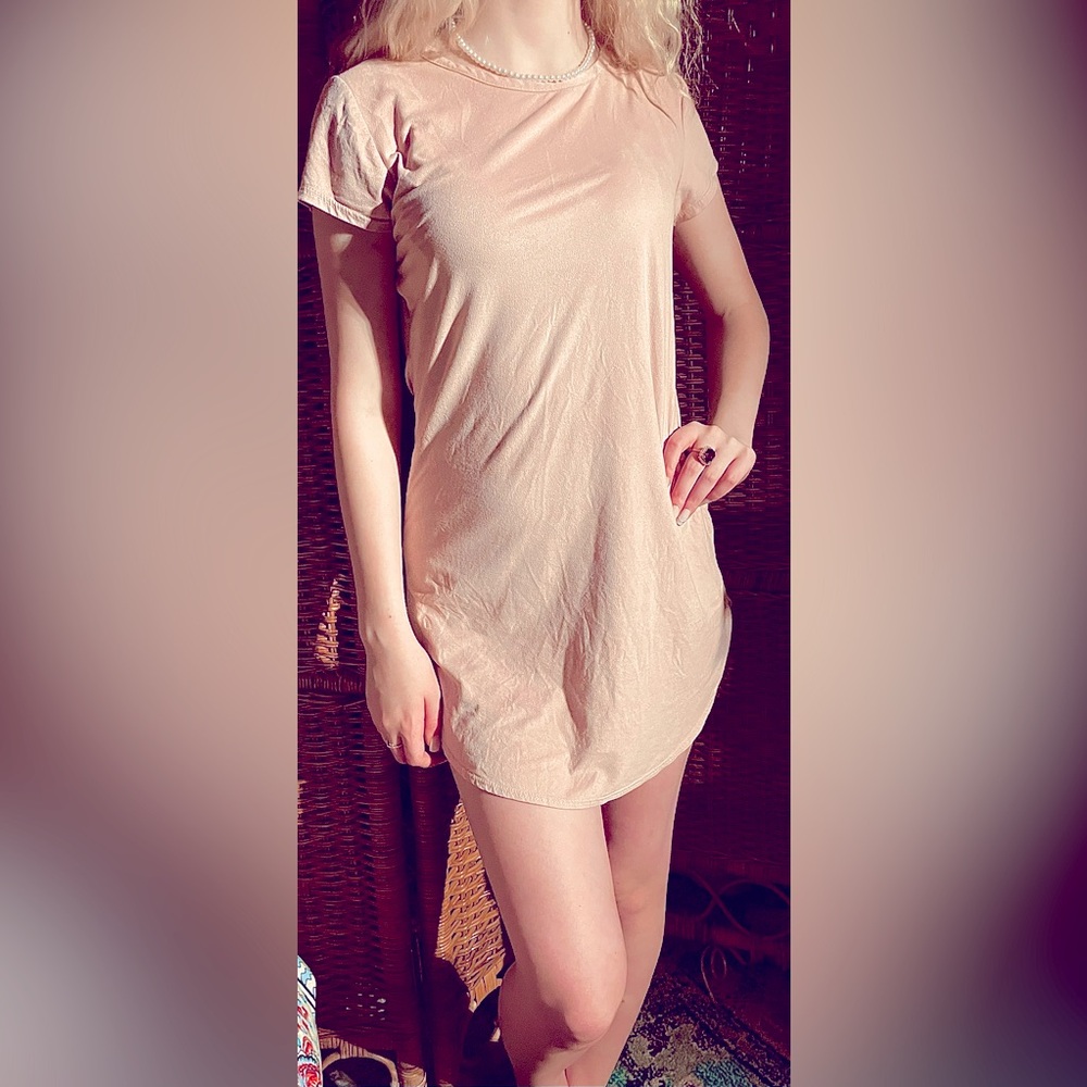 Faux suede mini dress